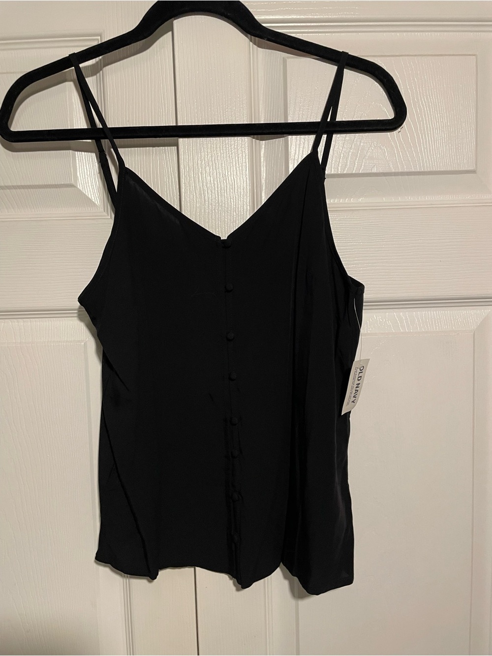 Old Navy Black Button-Front Spaghetti-Strap Camisole